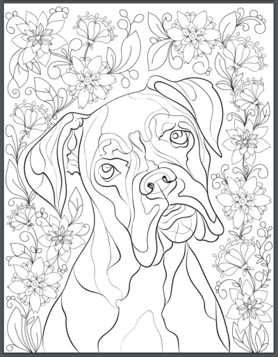 De-stress With Dogs: Downloadable 10 Page Coloring Book for Adults Who