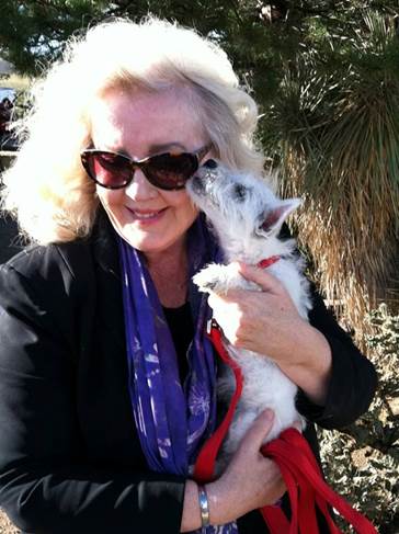 Julie Cameron with her dog