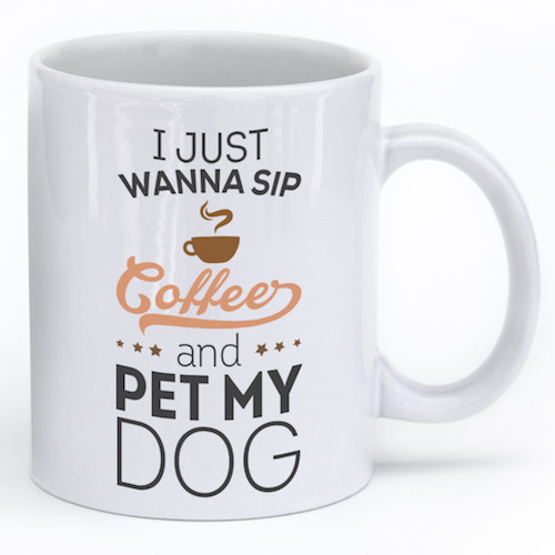 Sip Coffee & Pet My Dog Shirt, $13.99. Each purchase feeds 5 shelter dogs. 