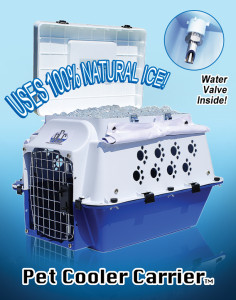 The Pet Cool Carrier not only keeps your dog cool, put provides fresh water.