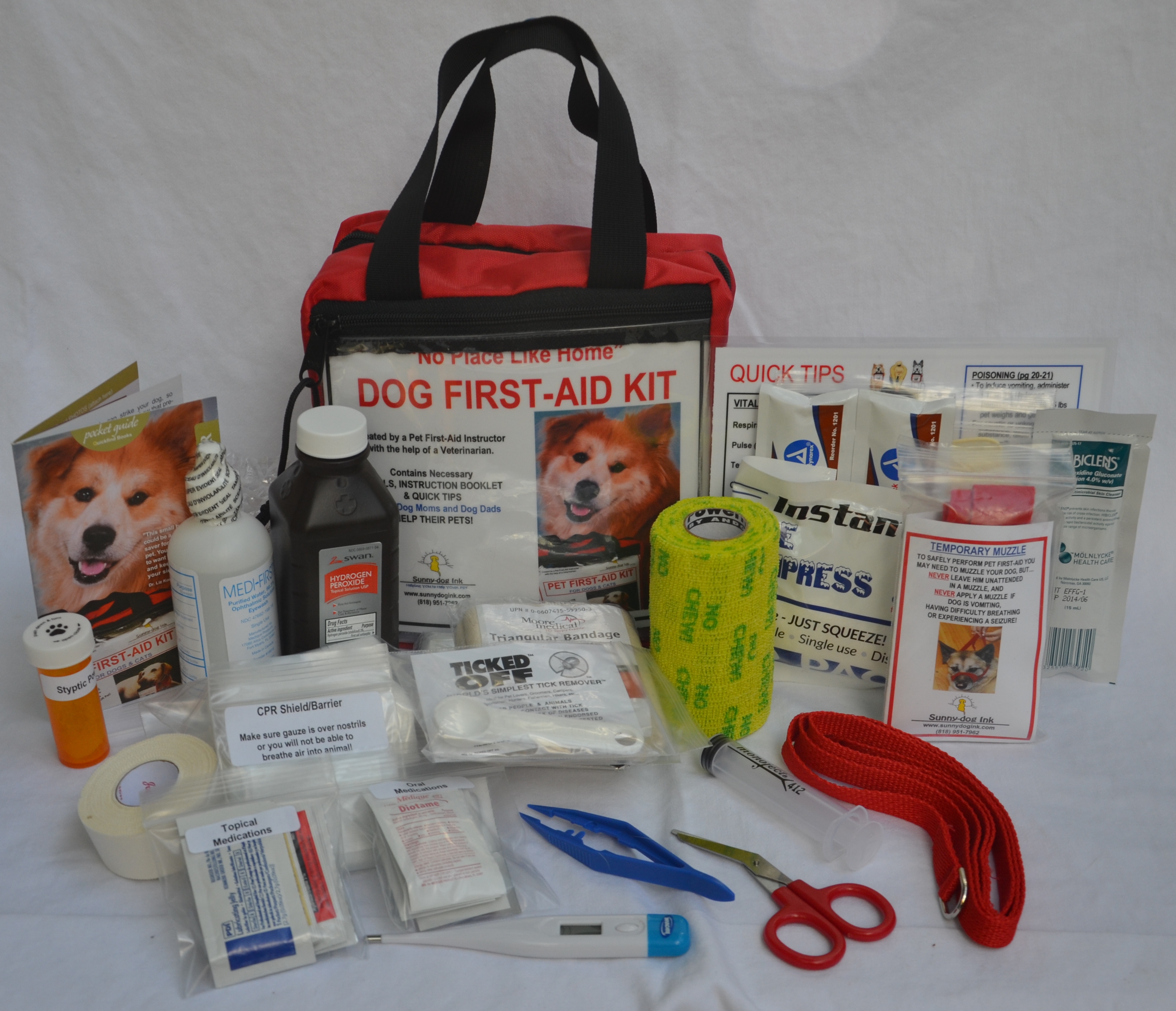 Don't forget to have a first-aid kit handy! Image source: sunnydogink.com