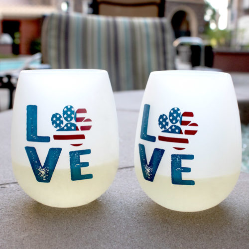 Shatterproof Love Paw USA Silicone Wine Cups (Set of 2)