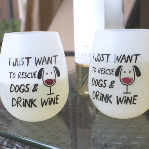 Shatterproof Rescue Dogs and Drink Wine Silicone Wine Cups (Set of 2)