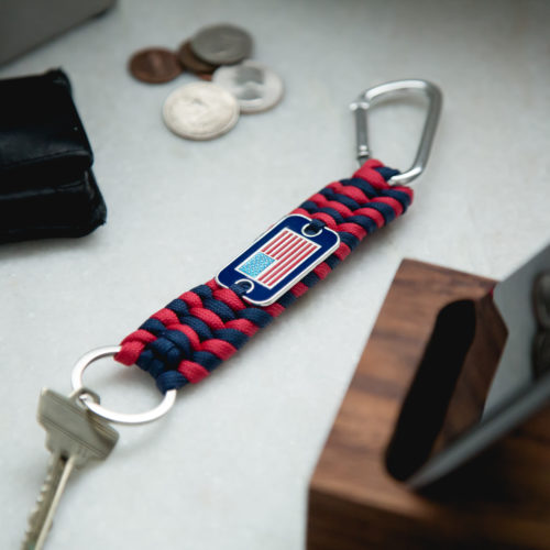 Red White Blue Paracord Key Chain: Helps Pair Veterans with a Service Dog or Shelter Dog