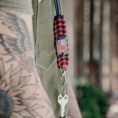 Red White Blue Paracord Lanyard: Helps Pair Veterans with a Service Dog or Shelter Dog