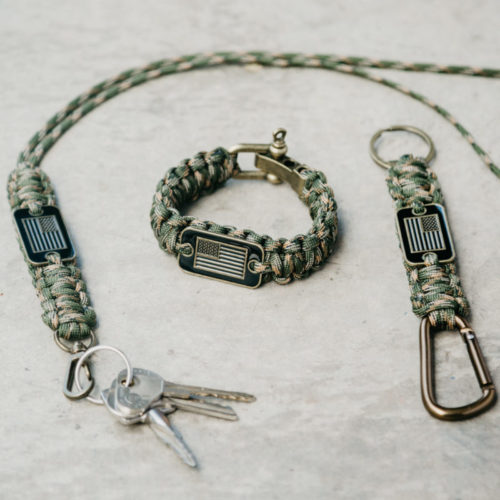 Camo Paracord Bracelet, Keychain, & Lanyard Pack: Each Purchase Helps Pair a Veteran with a Companion Dog