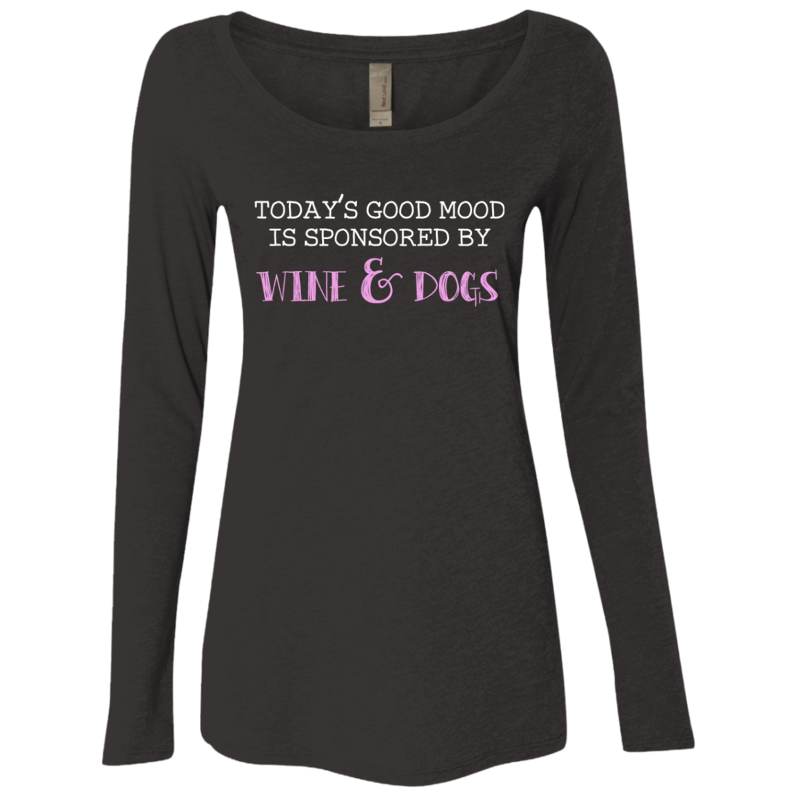 Wine & Dogs Ladies Scoop Neck Long Sleeve Shirt – iHeartDogs.com