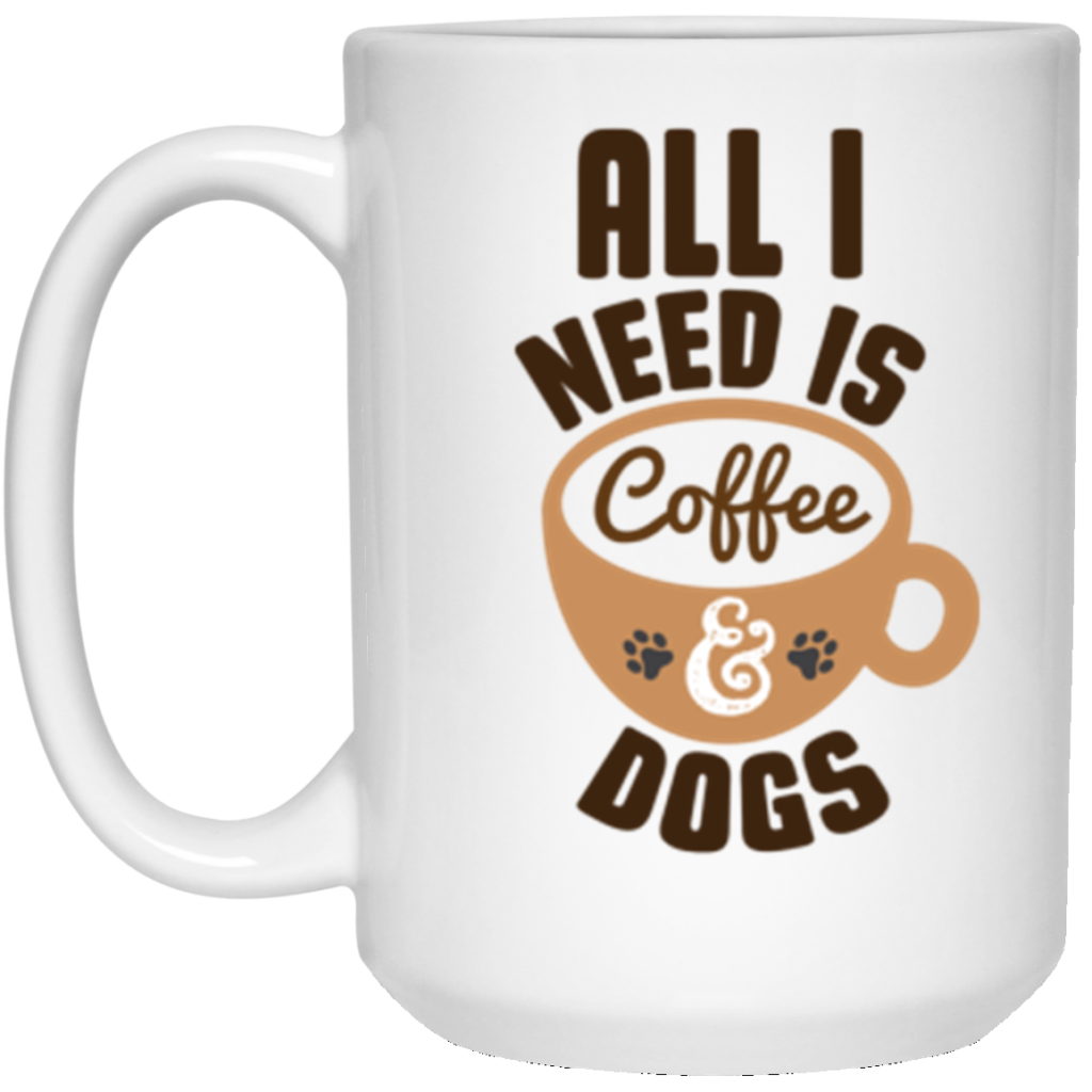 Download All I Need Is Coffee & Dogs 15 oz. Mug - iHeartDogs.com