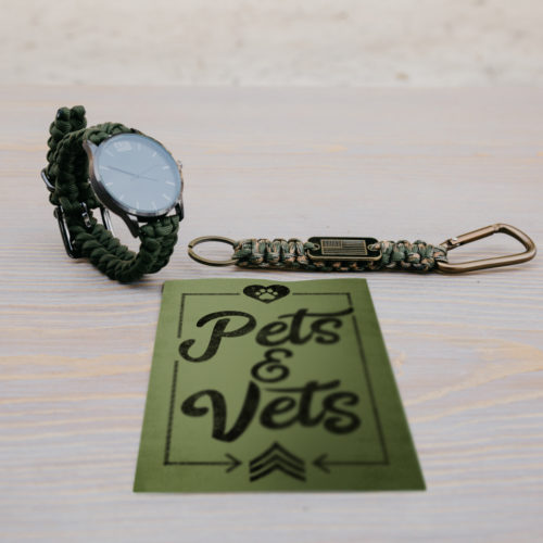 Camo Paracord Watch+Keychain Gift Bundle: Each Purchase Helps Pair a Veteran with a Companion Dog