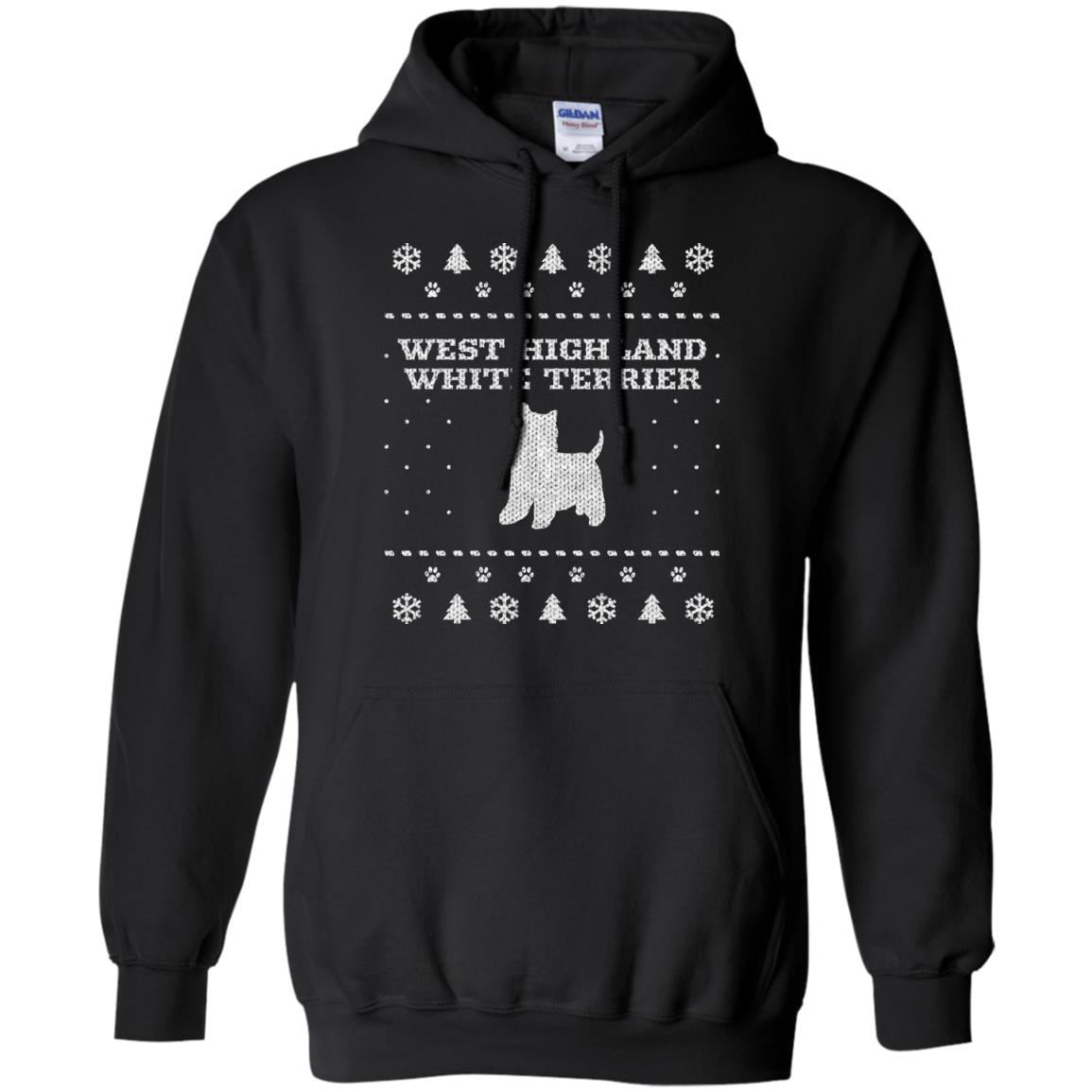 West Highland White Terrier Christmas Pullover Hoodie Black