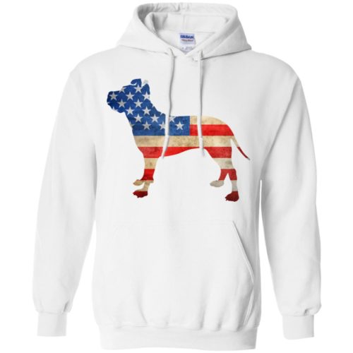 Vintage American Staffordshire Terrier USA Pullover Hoodie White