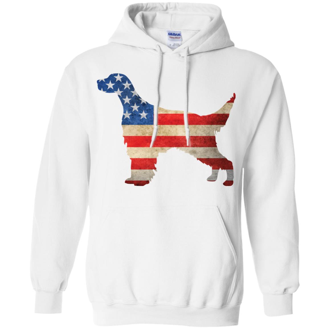 Vintage English Setter USA Pullover Hoodie White