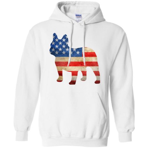 Vintage Frenchie USA Pullover Hoodie White