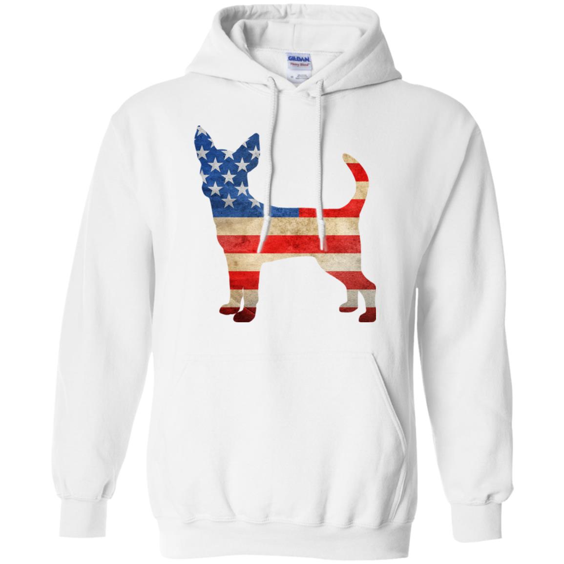 Vintage Chihuahua USA Pullover Hoodie White