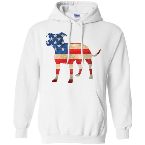 Vintage Pit Mix USA Pullover Hoodie White