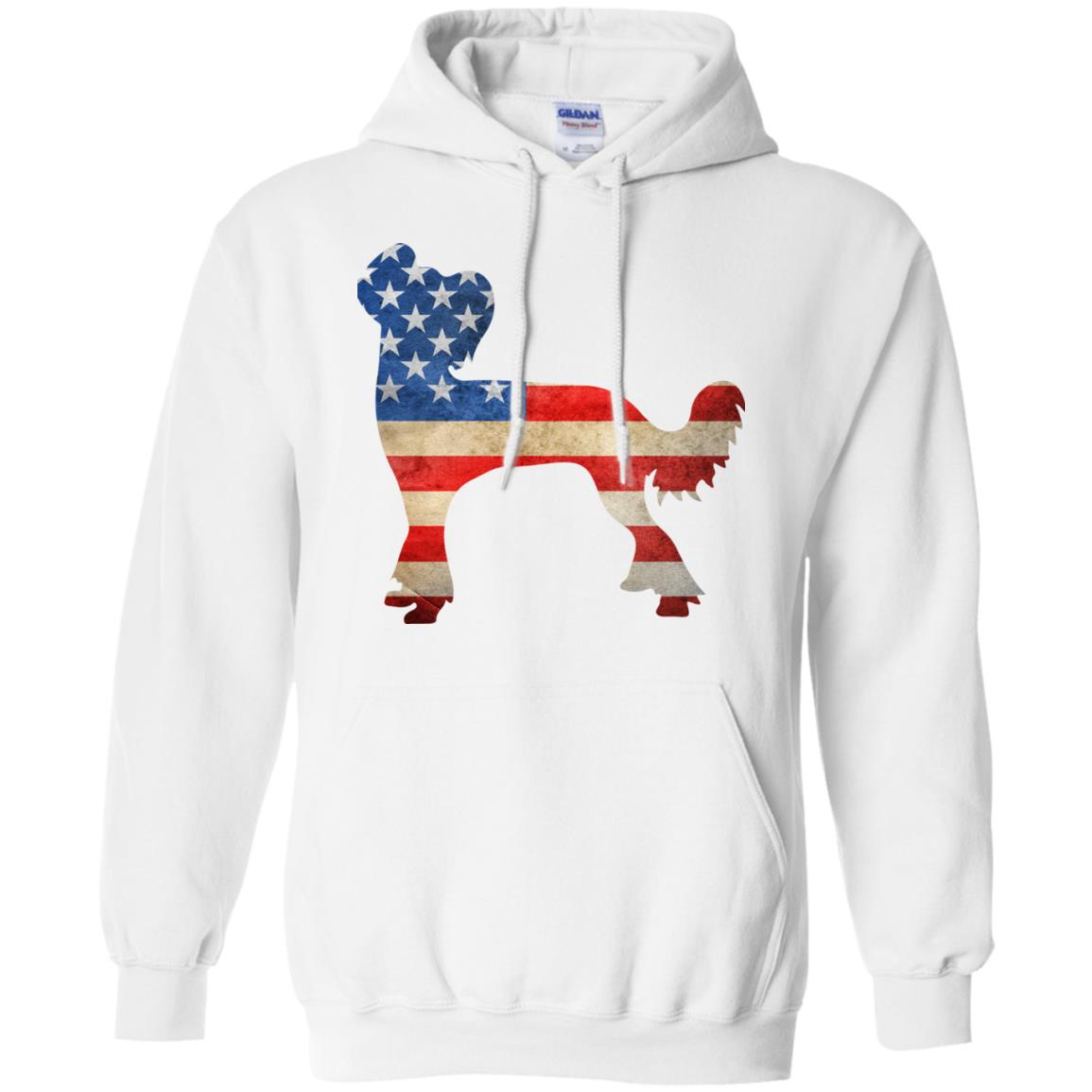 Vintage Chinese Crested USA Pullover Hoodie White