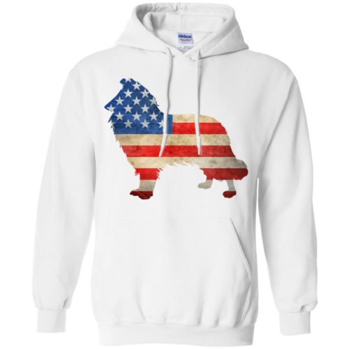 Vintage Collie USA Pullover Hoodie White