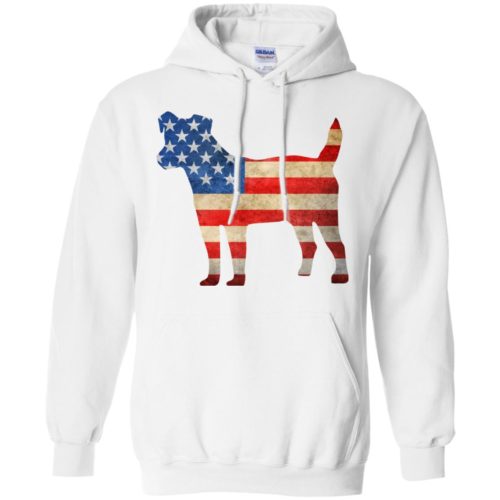 Vintage Jack Russell USA Pullover Hoodie White
