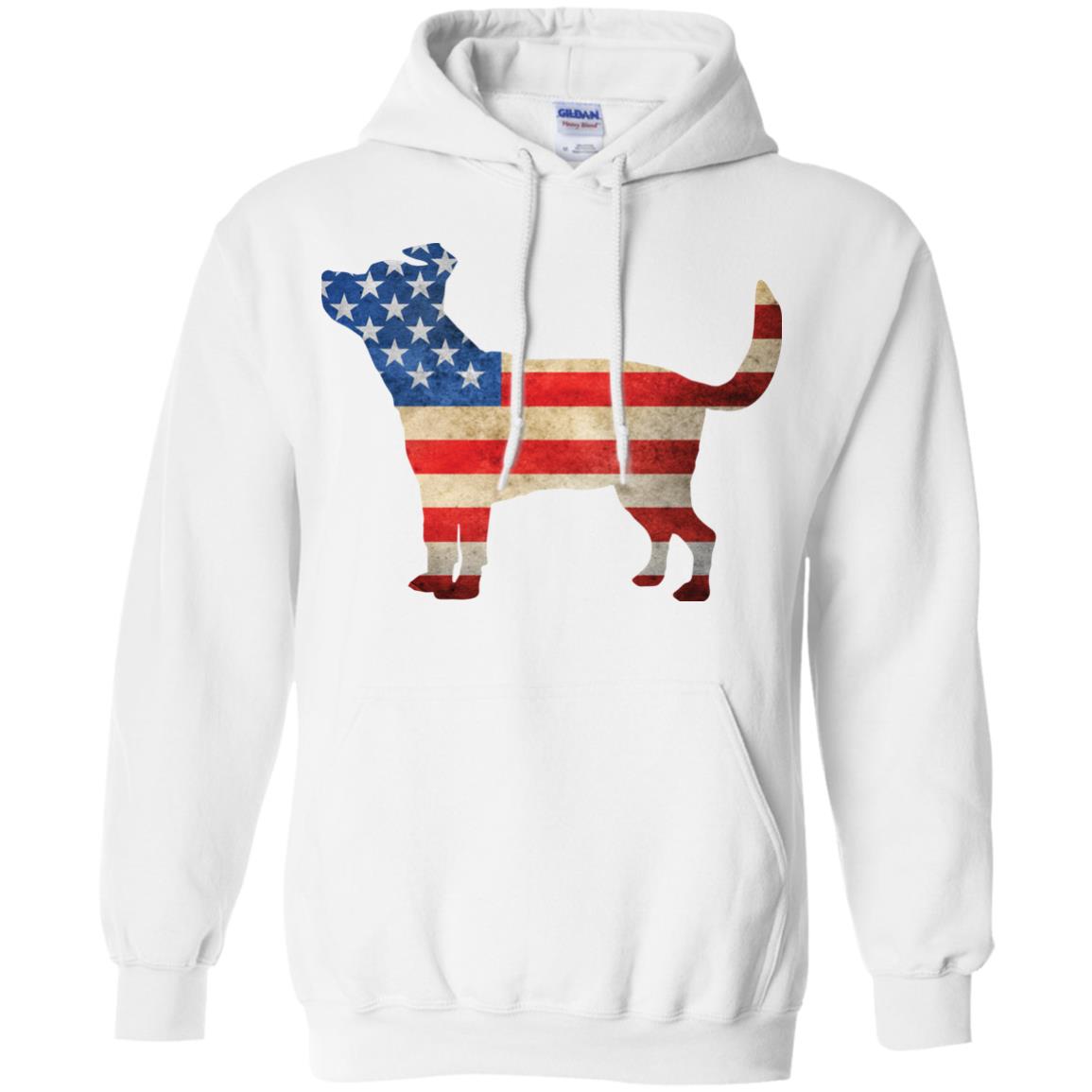 Vintage Terrier Mix USA Pullover Hoodie White