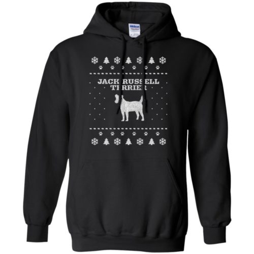 Jack Russell Terrier Christmas Pullover Hoodie Black