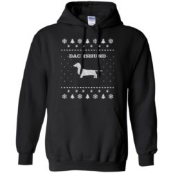 Dachshund Christmas Pullover Hoodie Black