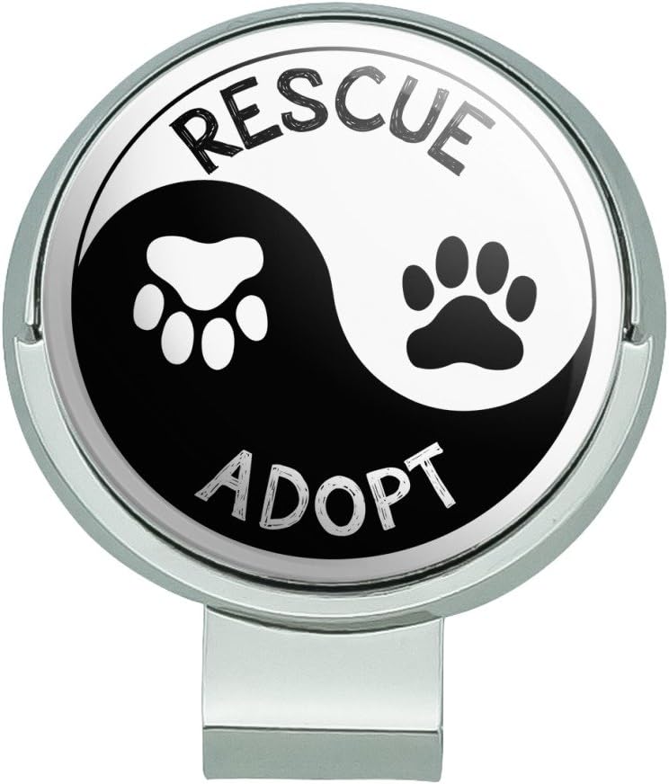 GRAPHICS & MORE Rescue Adopt Yin Yang Paw Prints Golf Hat Clip with Magnetic Ball Marker