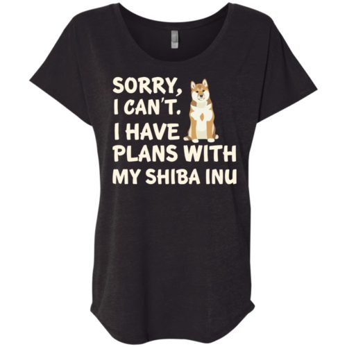 I Have Plans Shiba Inu Slouchy Tee Black