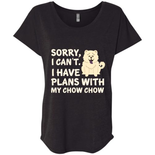 I Have Plans Chow Chow Slouchy Tee Black