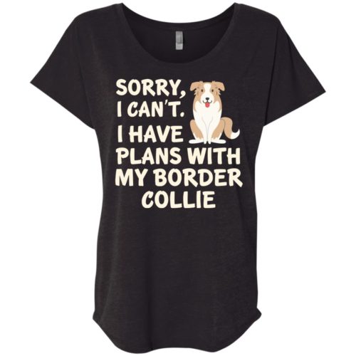 I Have Plans Border Collie Slouchy Tee Black