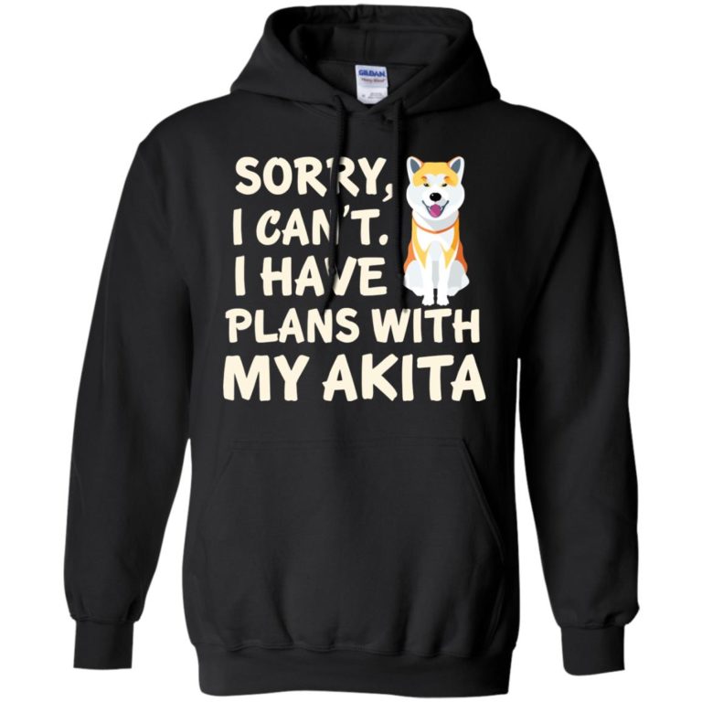 I Have Plans Akita Hoodie Black