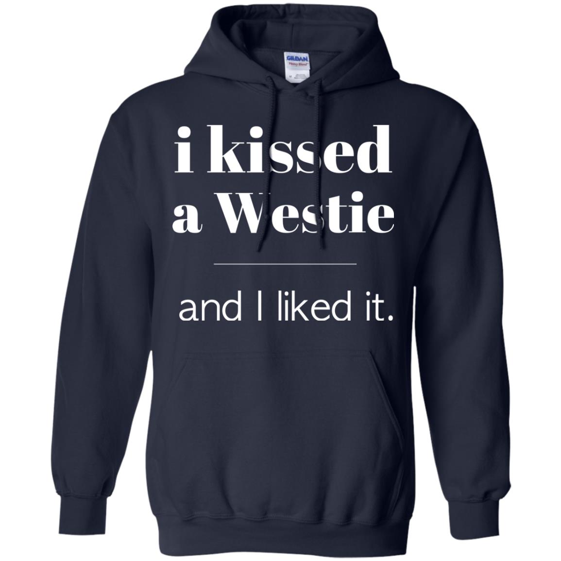 I Kissed A Westie Hoodie Navy