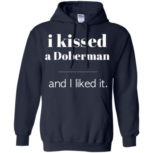 I Kissed A Doberman Hoodie Navy