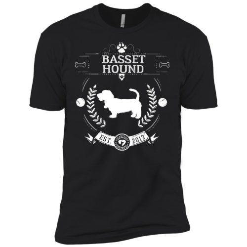 Varsity Basset Hound Premium Tee Black