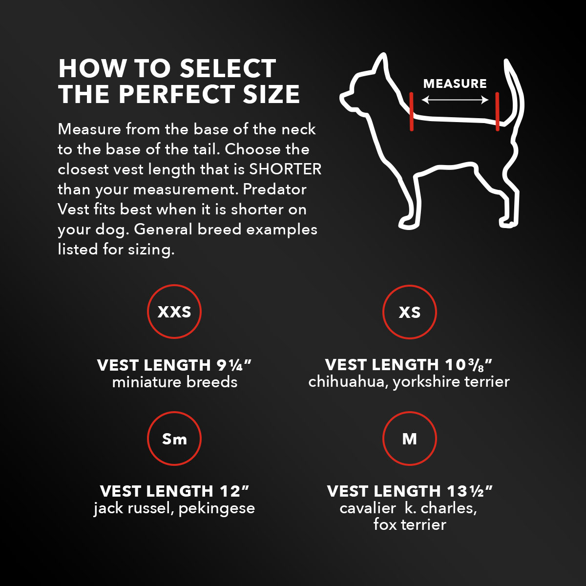 Service Dog Vest Size Chart
