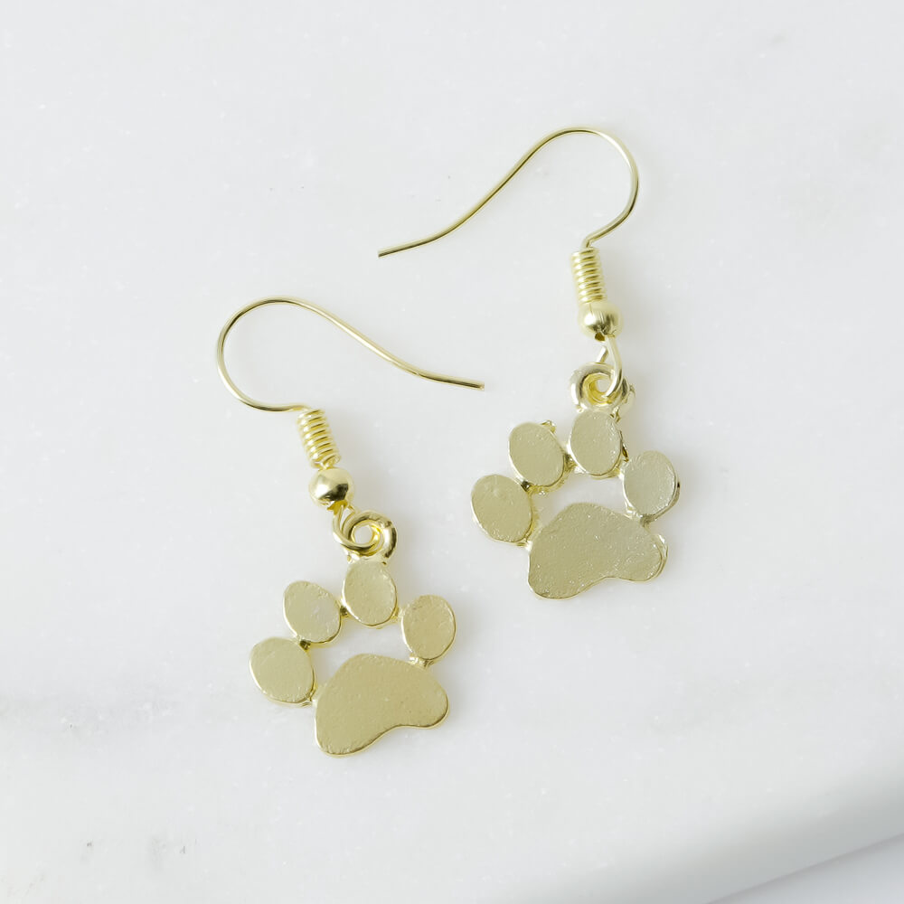 Wirehaired Dachshund Jewelry Gold Dangle Earrings 
