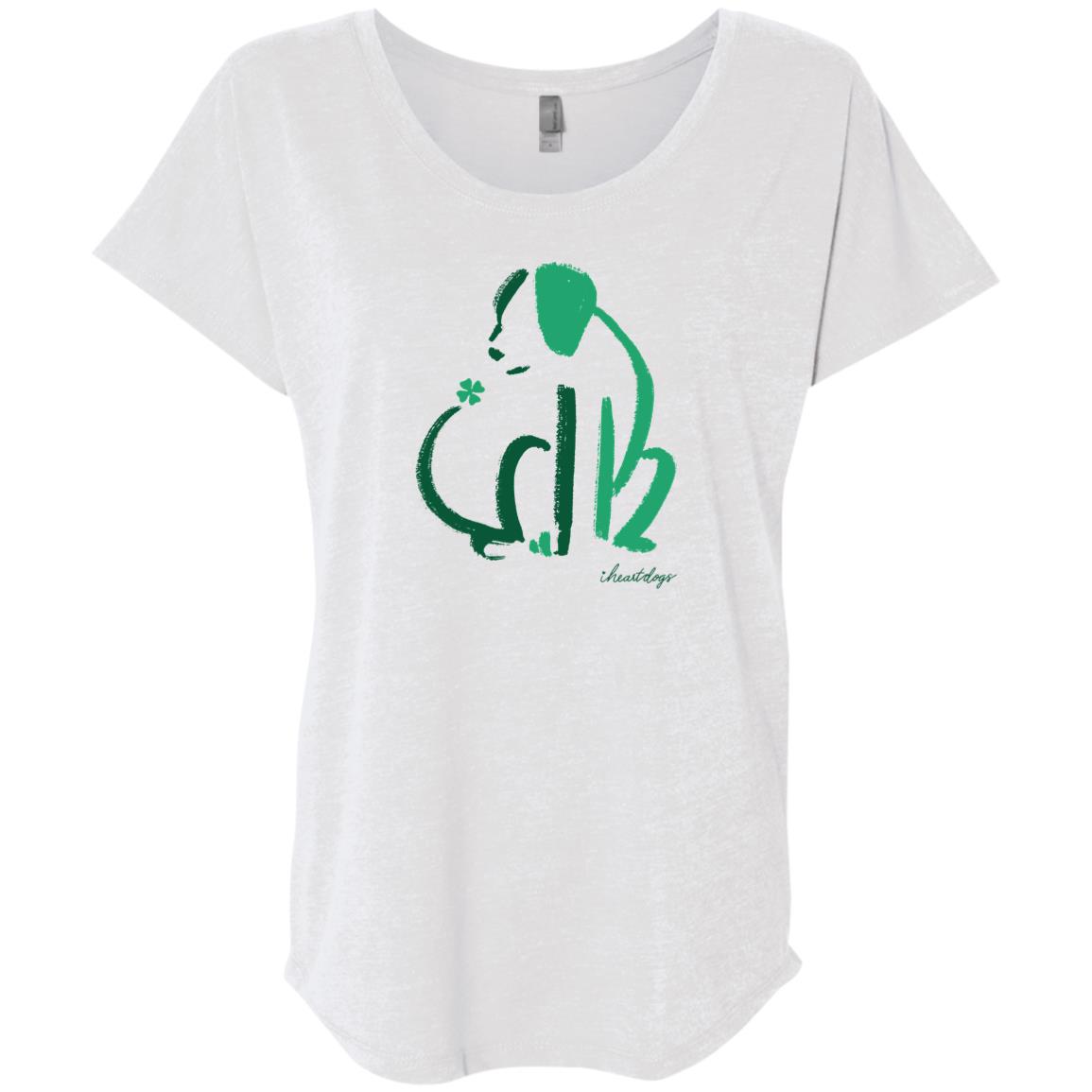 Image of Limited Edition St. Patrick's Dog Sketch Slouchy Tee White