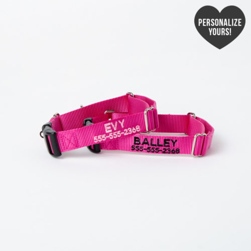 Escape-Proof Martingale Customizable Collar – Pink