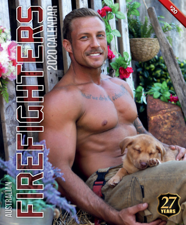 Aussie Firefighters Go SkinToFur With Rescue Dogs For Charity Calendar