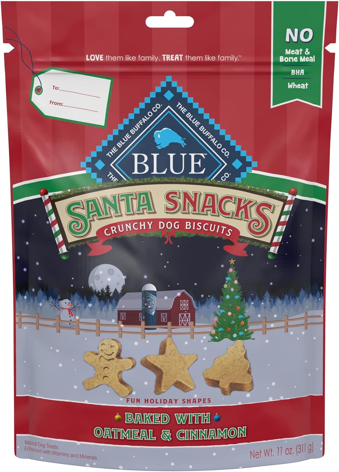 Blue Buffalo Santa Snacks Natural Crunchy Dog Treats ($6.99)