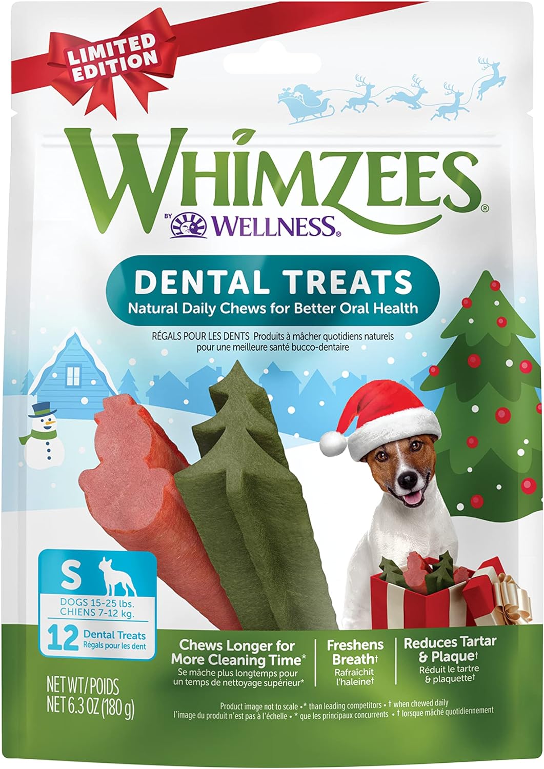 Whimzees Holiday Natural Dental Chews ($9.99)