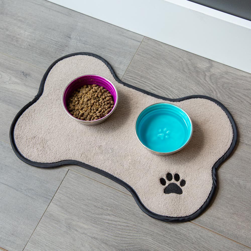 Bone shaped hotsell dog bowl mat