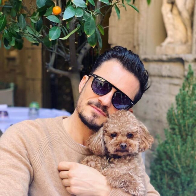 Orlando Bloom and Dog