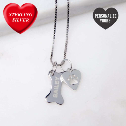 SOLD OUT A Miracle Of Love for Dog Moms - Personalized Sterling Silver Necklace ( Feeds 30 Shelter Dogs)