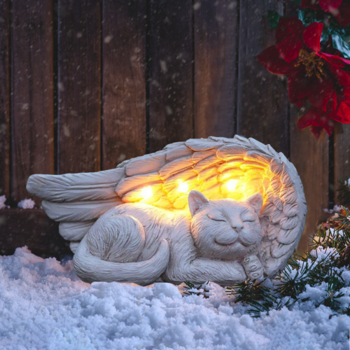 Forever My Guardian Angel Cat Garden Solar Light -Super Deal $19.99