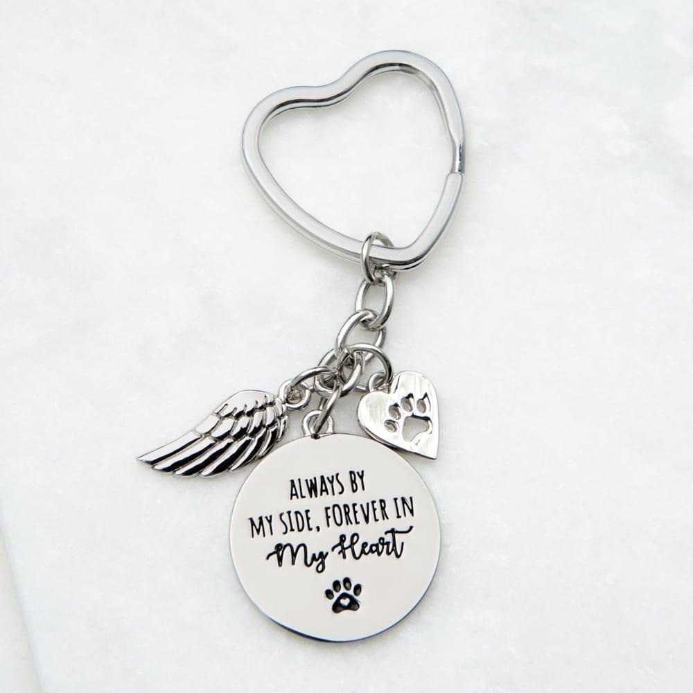 Dog Mom Inspirational Keychain Gift,always On My Mind Forever In My Heart,engraved Pendant Keyring Tags