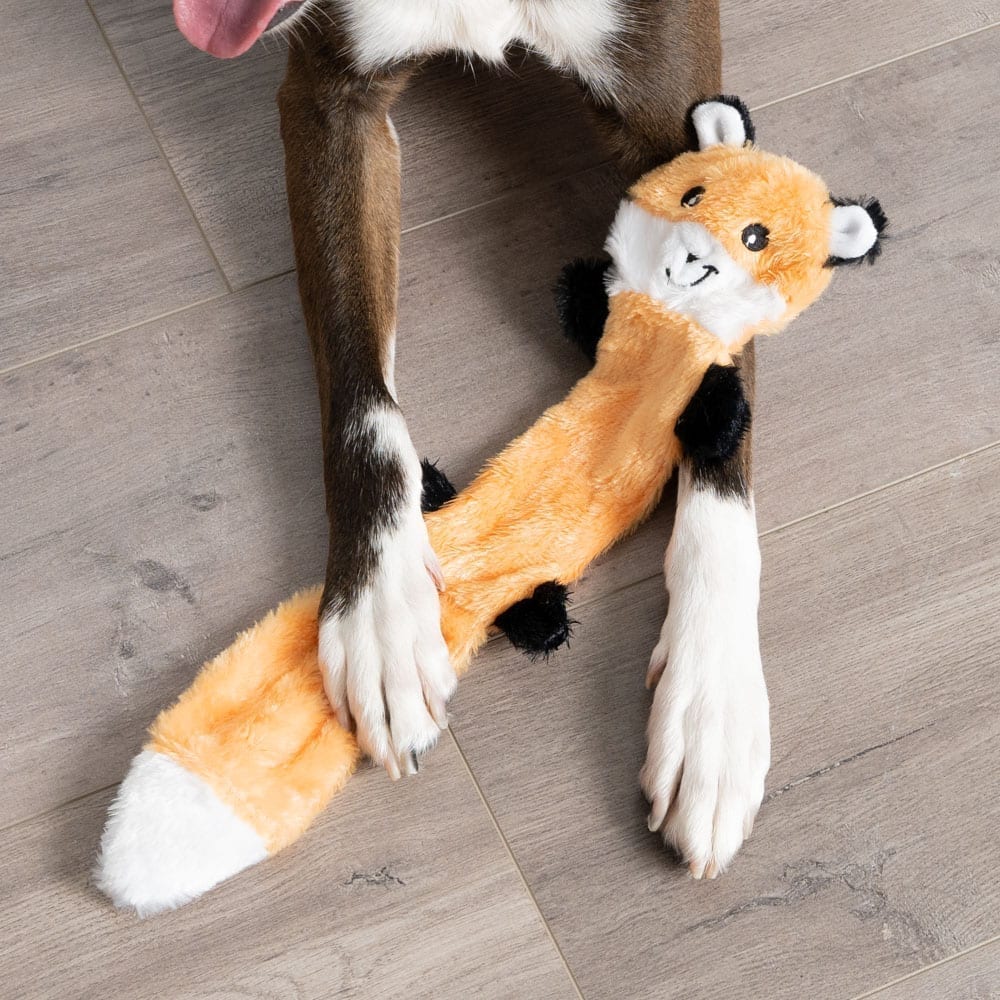 Frank The Fox-  No Stuffing Squeaky Plush Toy
