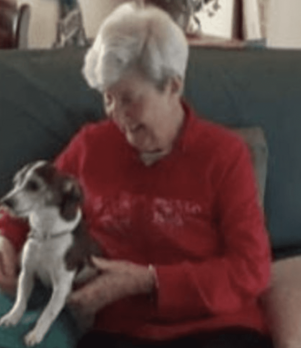 Elderly Woman with Dog