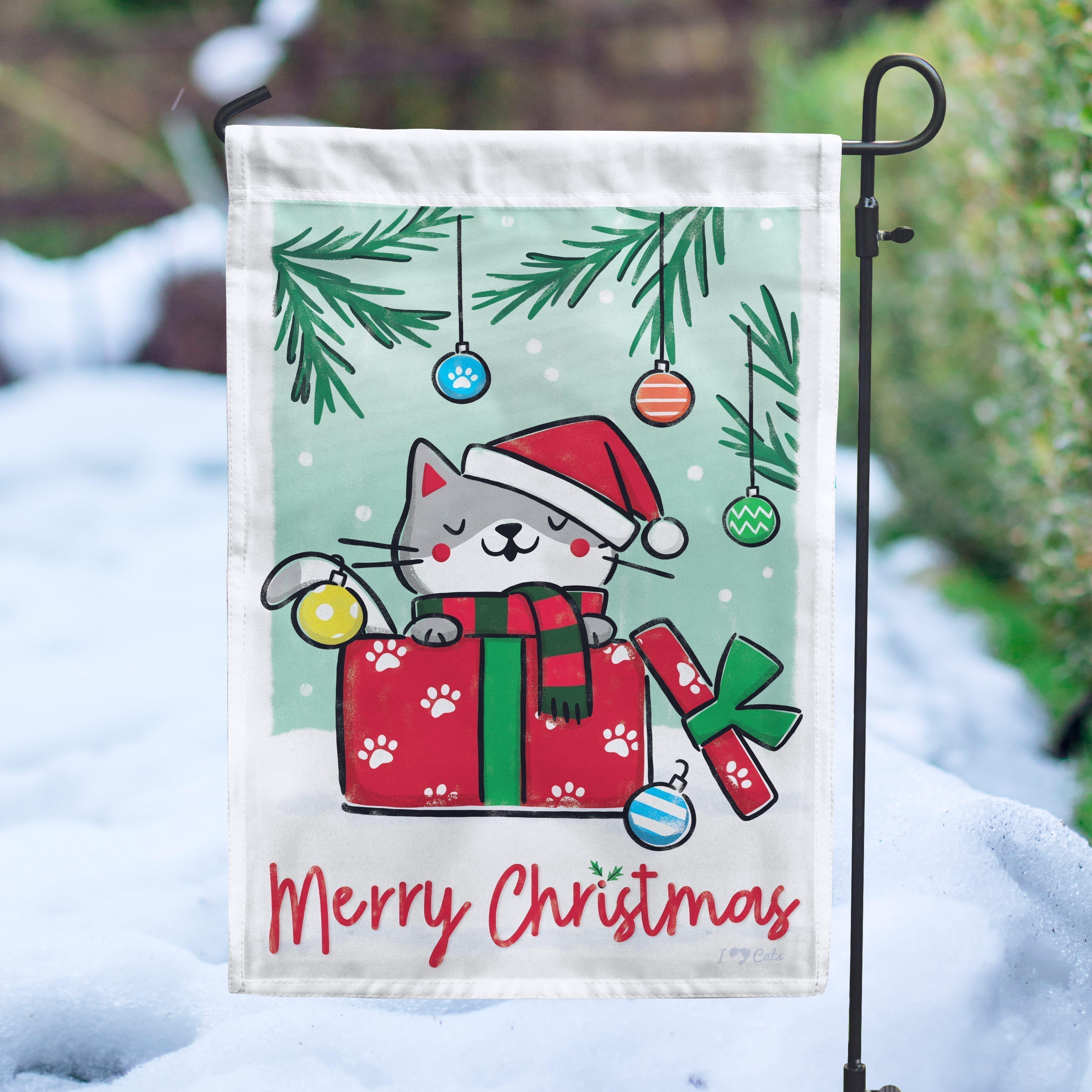 Download Merry Christmas Kitty Garden Flag Get 2 For 14 99