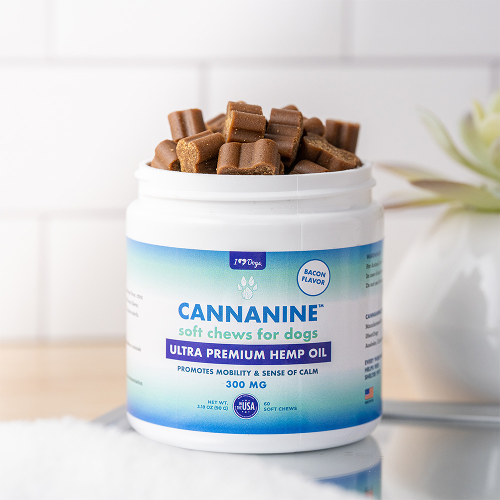 Cannanine™ Bacon Flavor Soft Chews With Hemp For Dogs 300 mg. 60 ct.