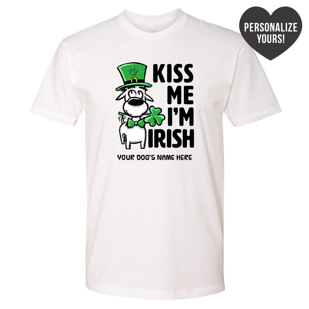 Kiss Me I'm Irish Personalized Premium Tee White